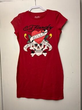 Ed Hardy Red Logo Tee